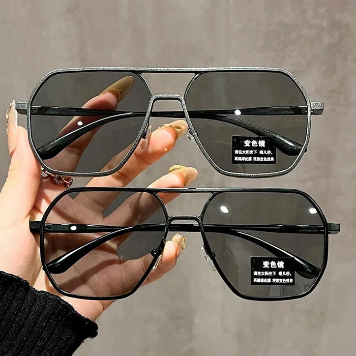 Luxury Metal Photochromic Glasses Men Women Polarized Night and Day