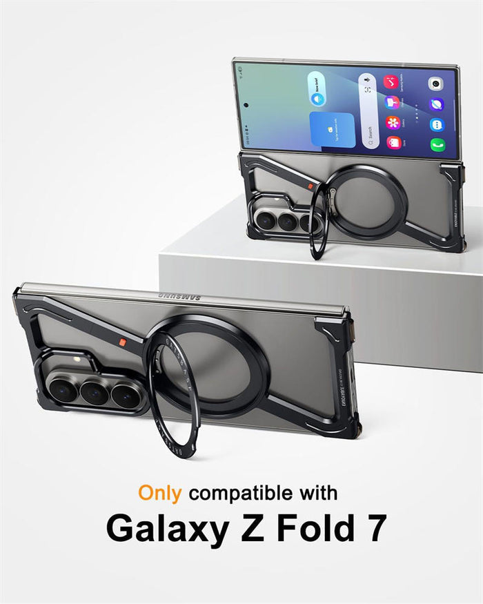 Luxury Metal Z-Frame Magnetic 360° Stand Case for Samsung Galaxy Z Fold 7