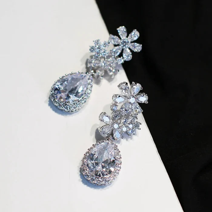 Luxury Micro-Inlaid Stone Necklace & Earring Set