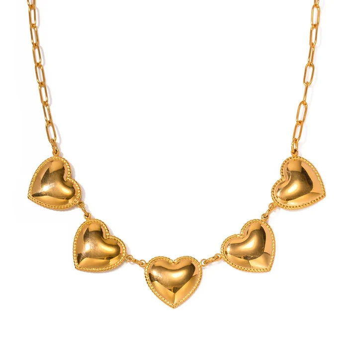 Luxury Peach Heart Brass Zircon Necklace