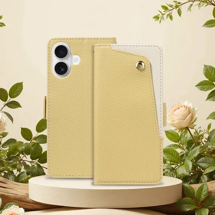 Luxury PU Leather Phone Case with Mirror for  iPhone