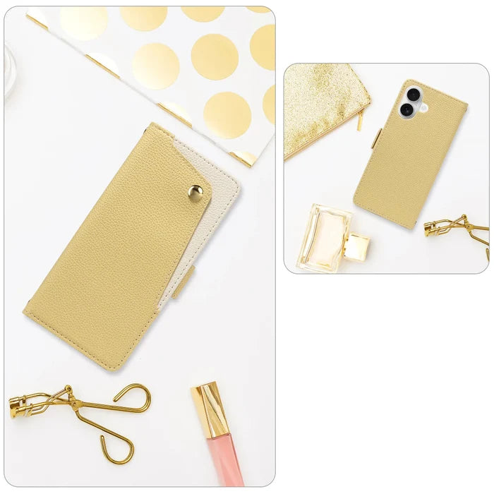 Luxury PU Leather Phone Case with Mirror for  iPhone