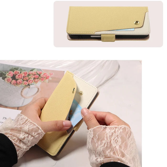 Luxury PU Leather Phone Case with Mirror for  iPhone
