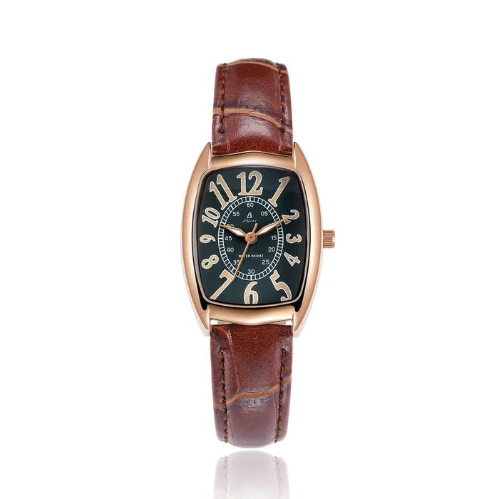 Luxury Retro Ladies Watch with Leather Strap