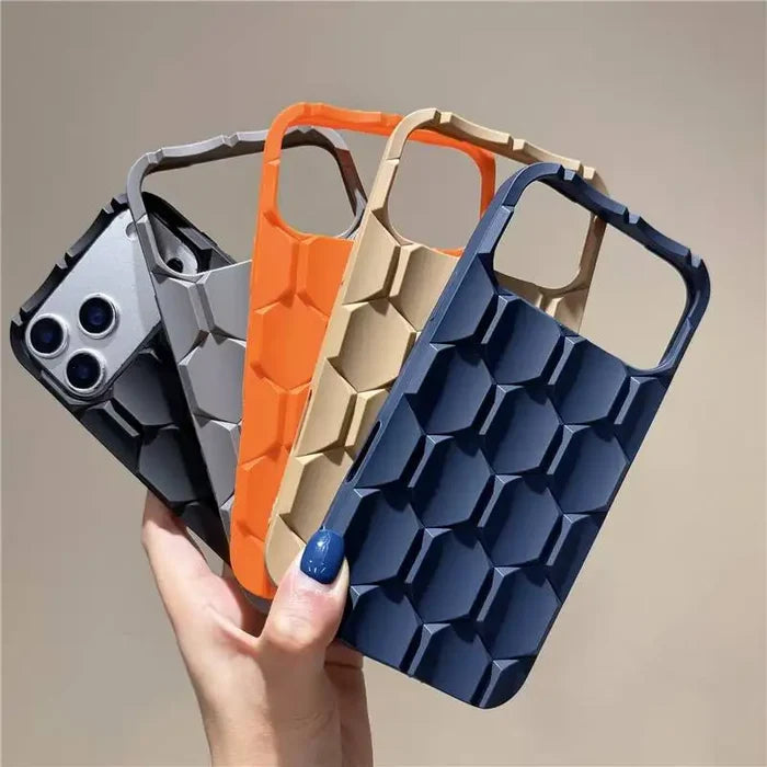 Luxury Silicone Honeycomb Phone Case Shockproof Protective Cover for