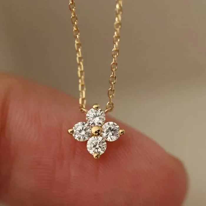 Luxury Silver Gold Vermeil Zirconia Necklace