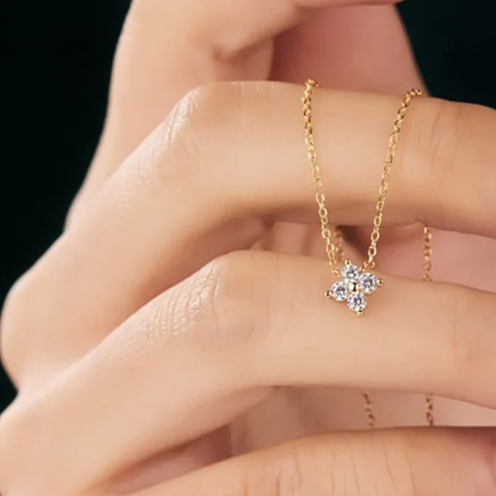 Luxury Silver Gold Vermeil Zirconia Necklace