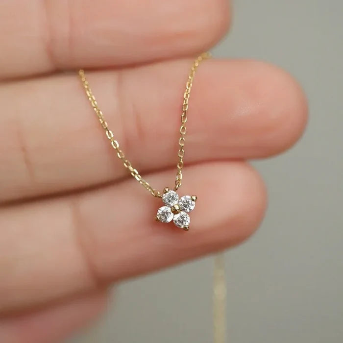 Luxury Silver Gold Vermeil Zirconia Necklace