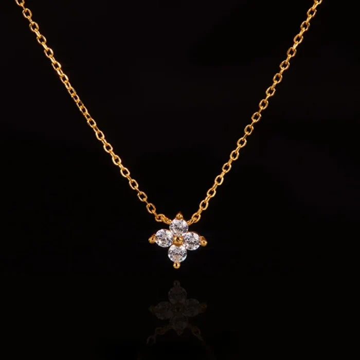 Luxury Silver Gold Vermeil Zirconia Necklace