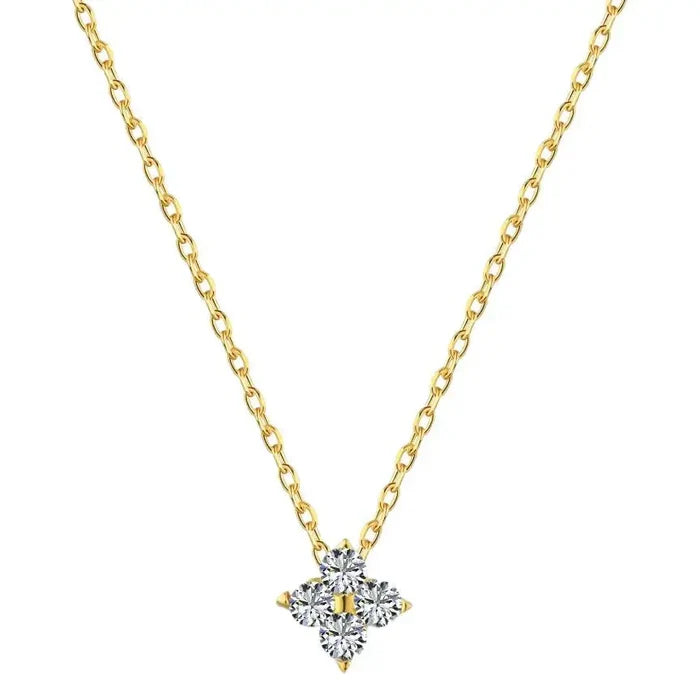 Luxury Silver Gold Vermeil Zirconia Necklace