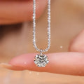 Luxury Silver Rope Chain Necklace with Zircon Pendant