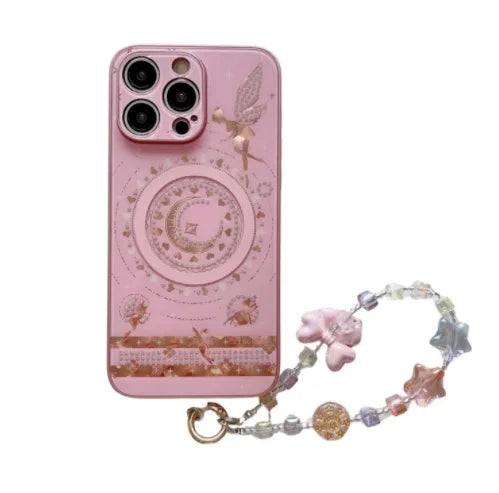 Luxury Sparkling Diamond Elf Pattern Magnetic Charging Case