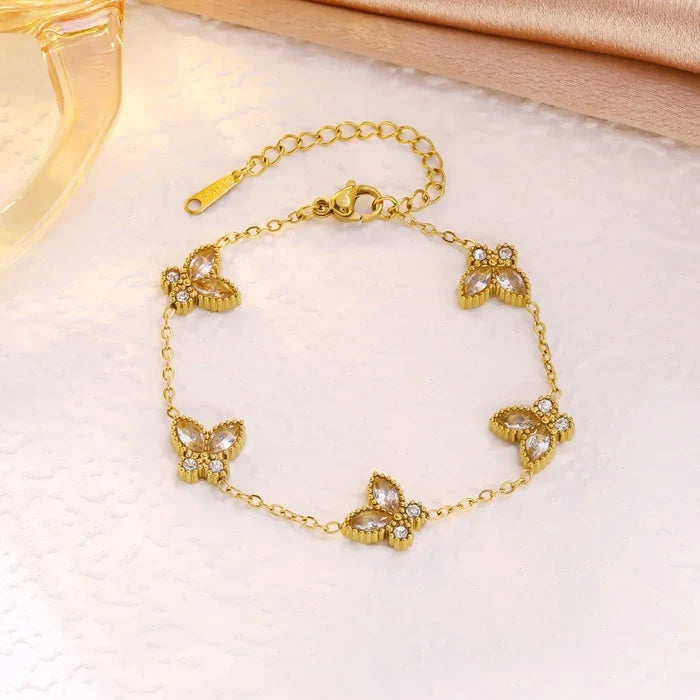 Luxury Stainless Steel Butterfly Jewelry Set