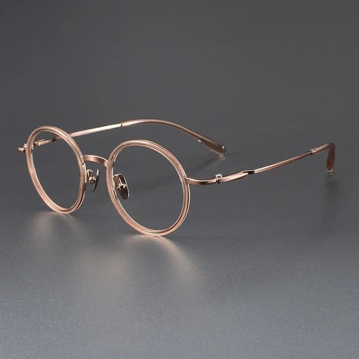 Luxury Titanium Round Eyeglasses