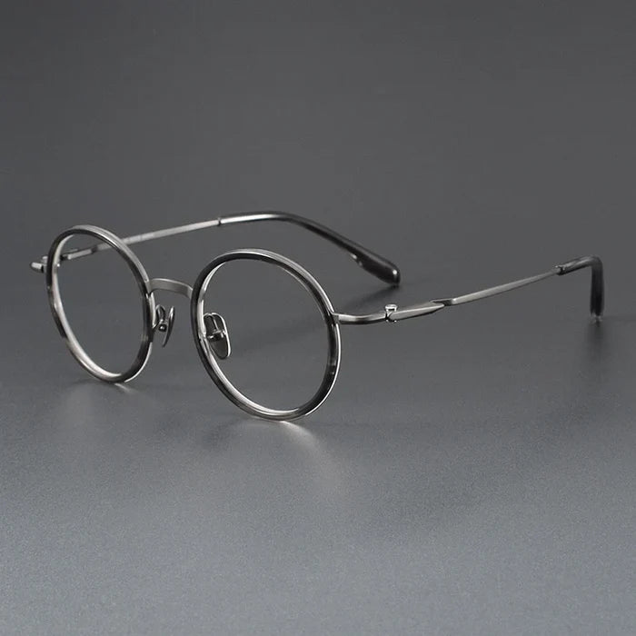 Luxury Titanium Round Eyeglasses