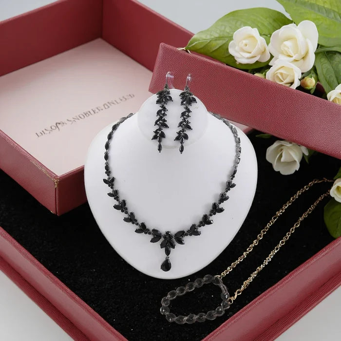 Luxury Vintage Zircon Jewelry Set for Weddings