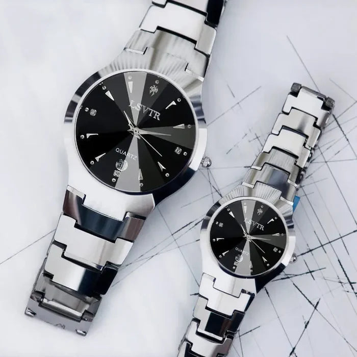 Luxury Waterproof Couple Watches - Stainless Steel