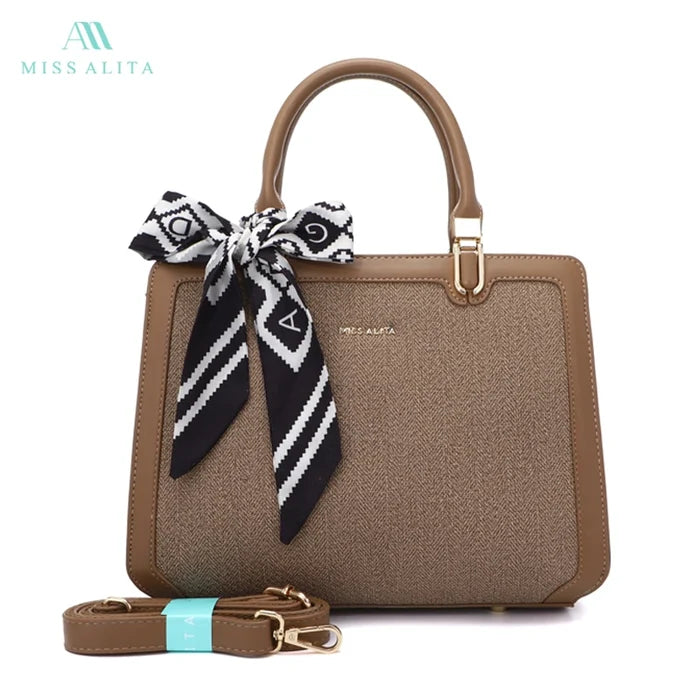 Luxury Women Handbags Stylish Horizontal PU Leather Purse Daily Use