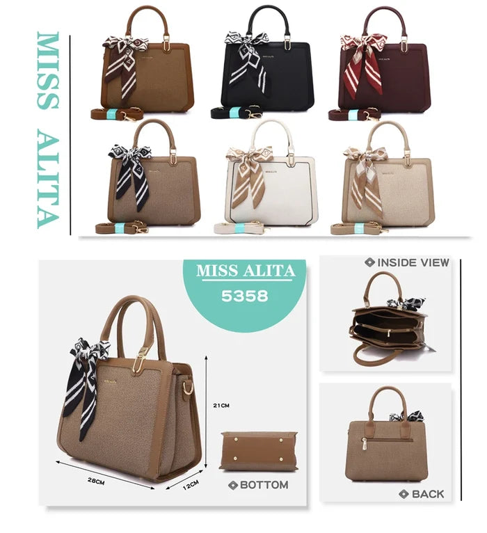 Luxury Women Handbags Stylish Horizontal PU Leather Purse Daily Use