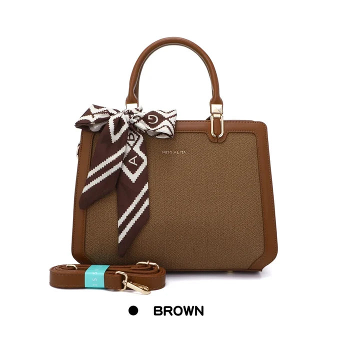Luxury Women Handbags Stylish Horizontal PU Leather Purse Daily Use