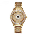 Luxury Women's Diamond Quartz Watch - Gold & Zircon