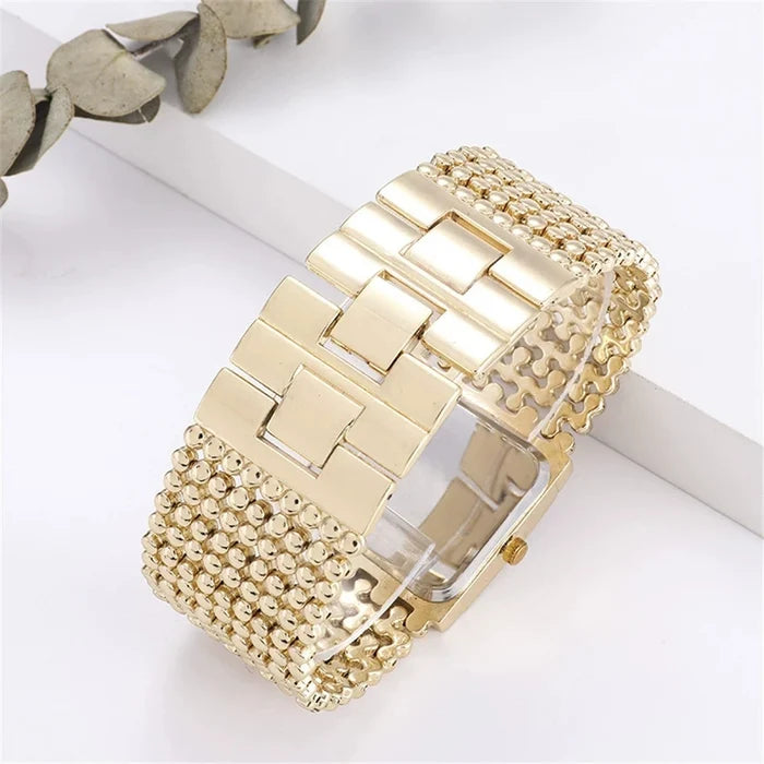 Luxury Women's Quartz Watch - Stainless Steel Square Case