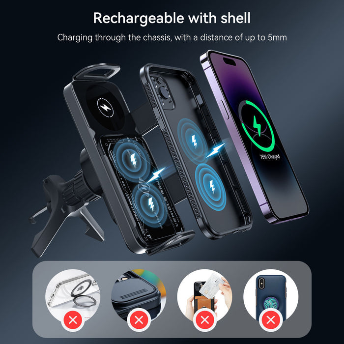 MagCharge Pro Car Mount – 15W Magnetic Wireless Charger Holder