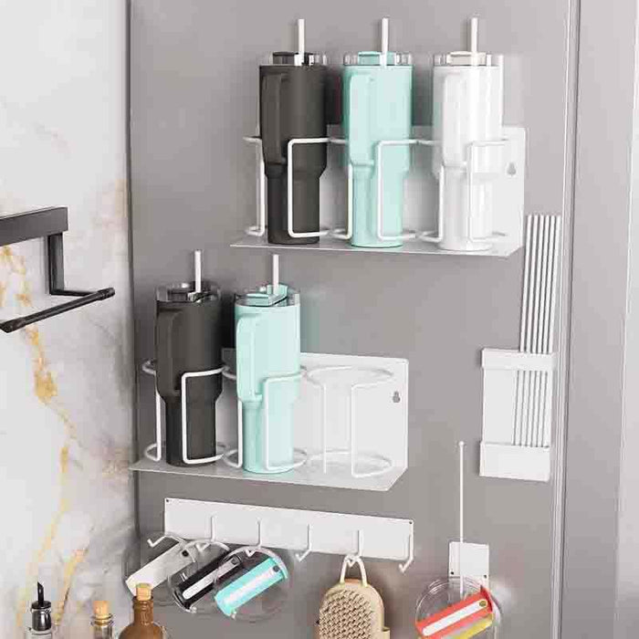 MagHold Wall Bottle Rack – Magnetic Stanley Cup Organizer for Fridge