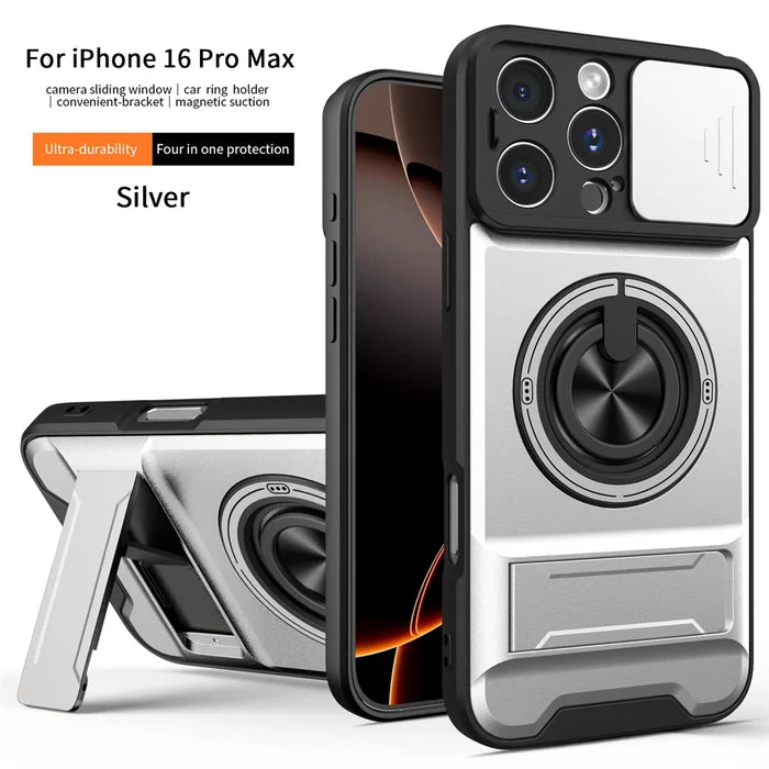 Magnetic Phone Case with Lens Protector & Stand