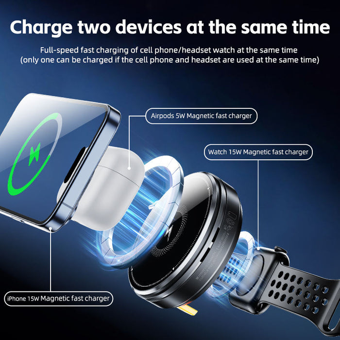 Magnetic Retractable Cable Wireless Charger