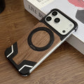 Magnetic Ring Phone Case With Hidden Kickstand Natural Walnut Wood