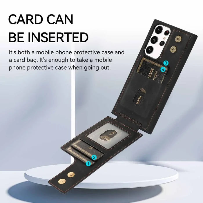 Magnetic Ring Stand Wallet Card Phone Case for Samsung Galaxy