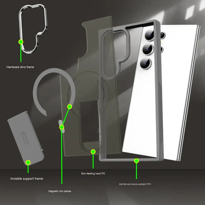 Magnetic Shockproof Matte Skin-Feel Case with Kickstand for Samsung S25 / S24 / S23/s22Ultra
