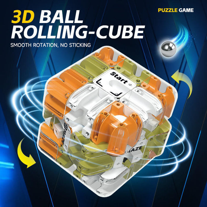 MazeRoll 3D Puzzle Cube – Rolling Ball Maze Brain Teaser Toy