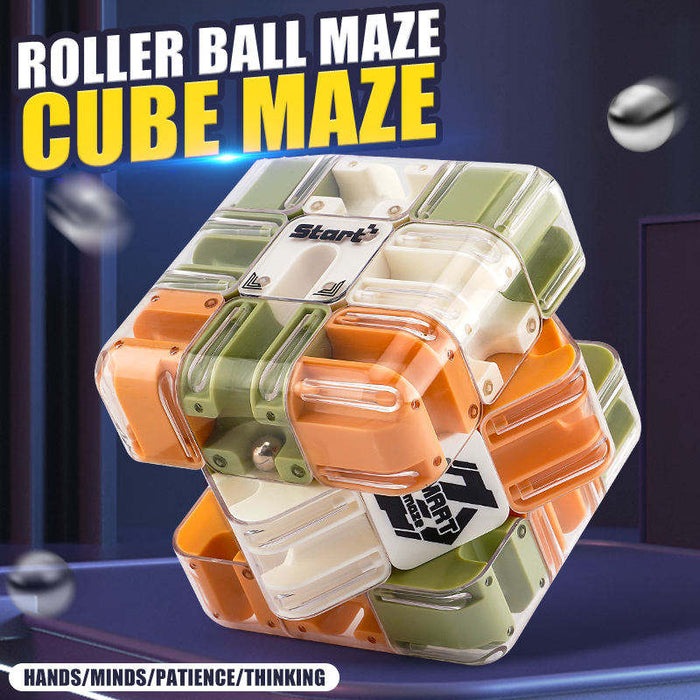 MazeRoll 3D Puzzle Cube – Rolling Ball Maze Brain Teaser Toy