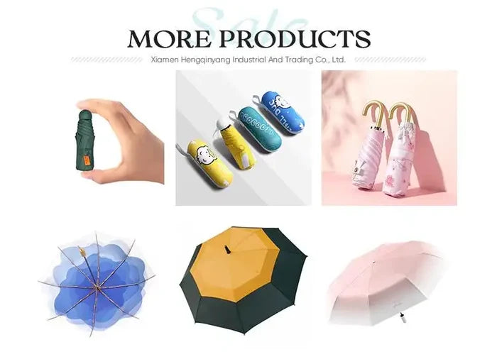Mechanical Folding Vinyl Sunshade Reflective Strips Anti-UV Features Three-Folding Pattern Umbrella