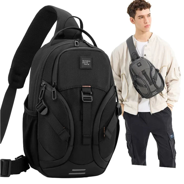 Men's Fashion Nylon Crossbody Chest Sling Bag for Travel Jogging