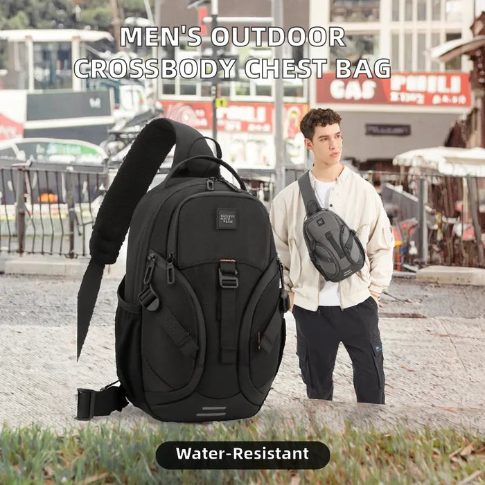 Men's Fashion Nylon Crossbody Chest Sling Bag for Travel Jogging