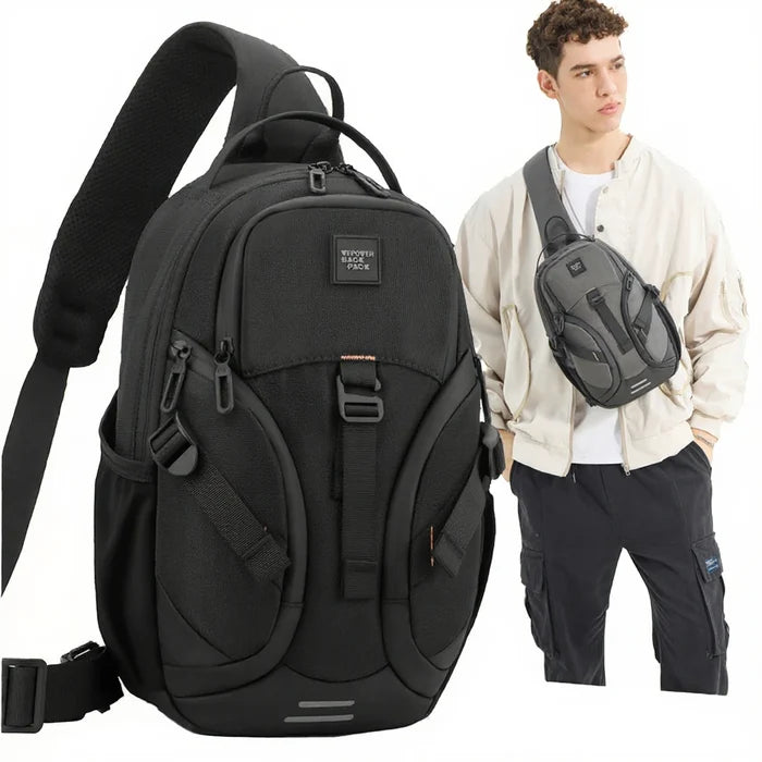 Men's Fashion Nylon Crossbody Chest Sling Bag for Travel Jogging