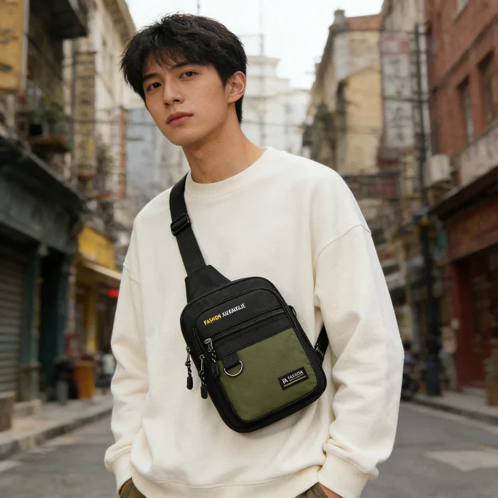 Men's Minimalist Chest Waterproof Outdoor Backpack Geometric Bag