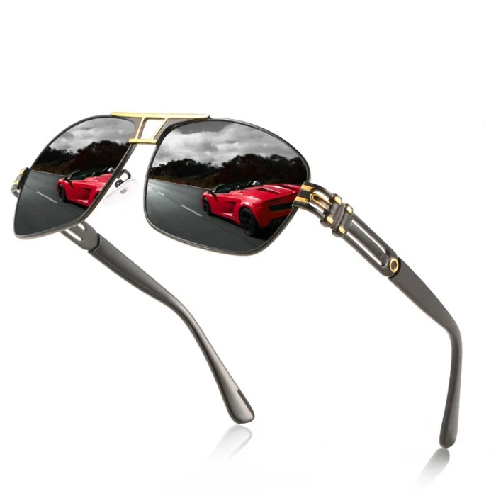 Men's Polarized Metal Frame Pilot Sunglasses