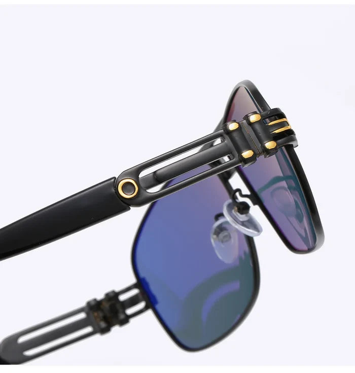 Men's Polarized Metal Frame Pilot Sunglasses