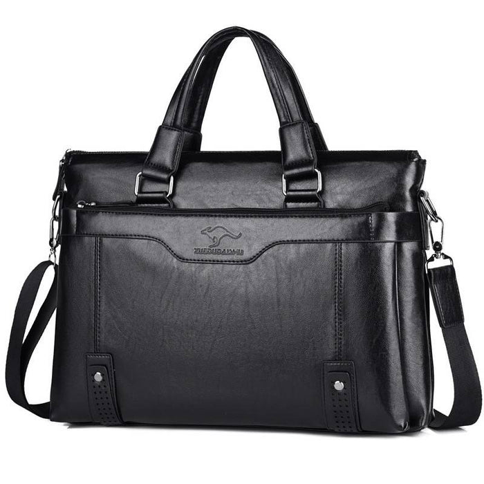 Men’s PU Leather Laptop Bag – Business Office Shoulder Briefcase & Handbag for Professionals