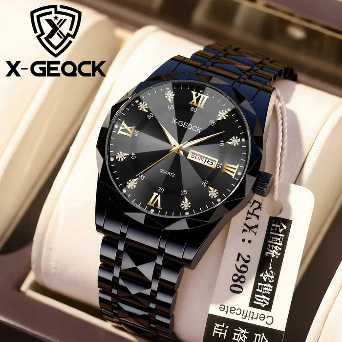 Men's Quartz Watch with Stainless Steel Band