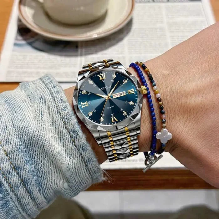 Men's Quartz Watch with Stainless Steel Band