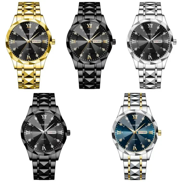 Men's Quartz Watch with Stainless Steel Band