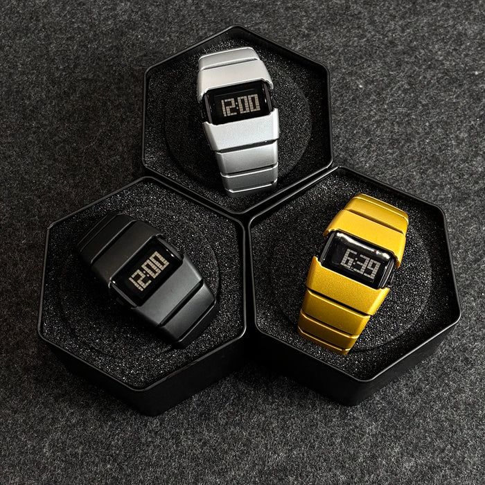 Men's Retro Y2K Block Digital Display Square Watch
