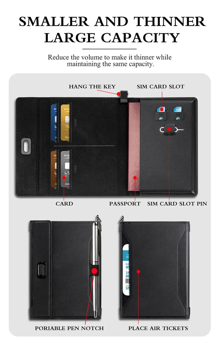 Men's Slim Pu Leather Beige Passport Cover Waterproof Anti-Theft