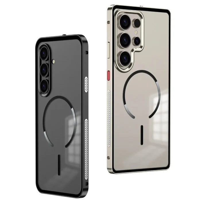 Metal Border Frosted PC Backplate Phone Case, For Samsung