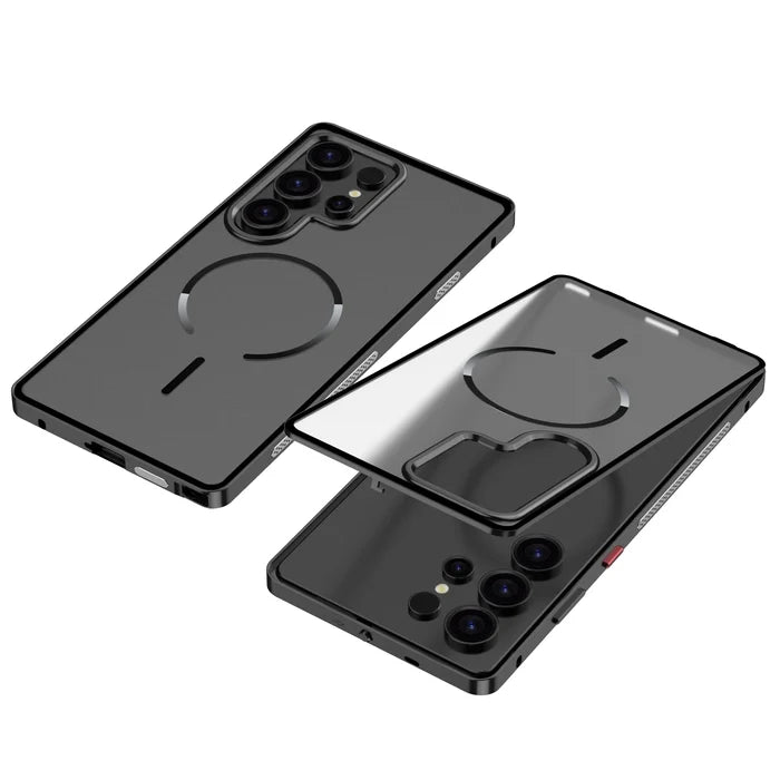 Metal Border Frosted PC Backplate Phone Case, For Samsung